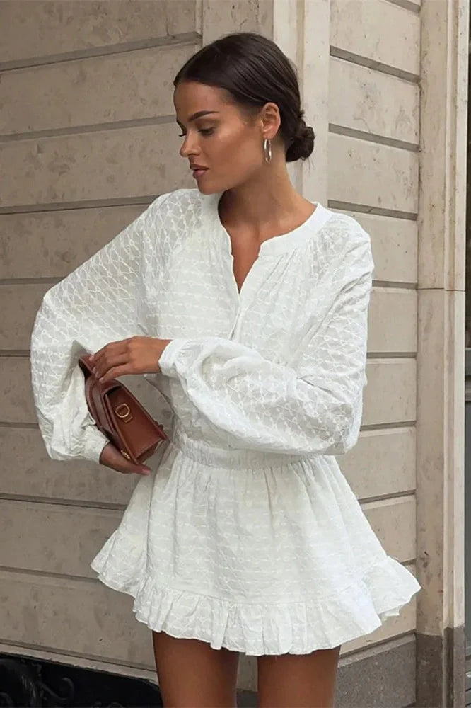 Printed High Waist Mini Dress