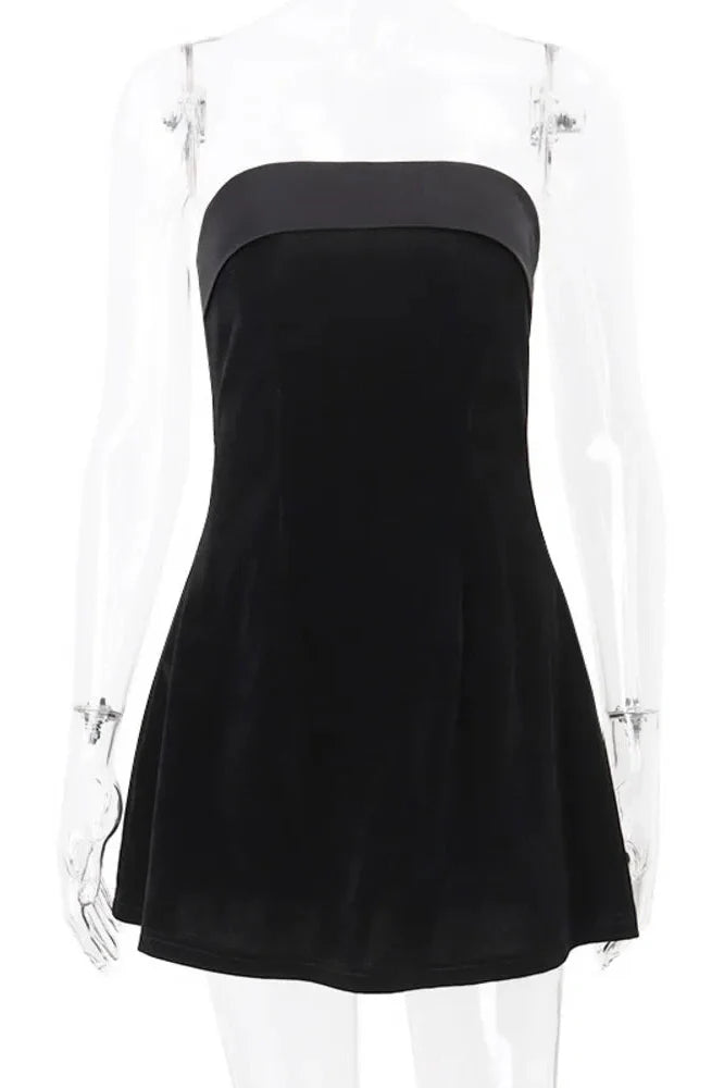 Strapless Off-shoulder Sleeveless Backless Mini Dress