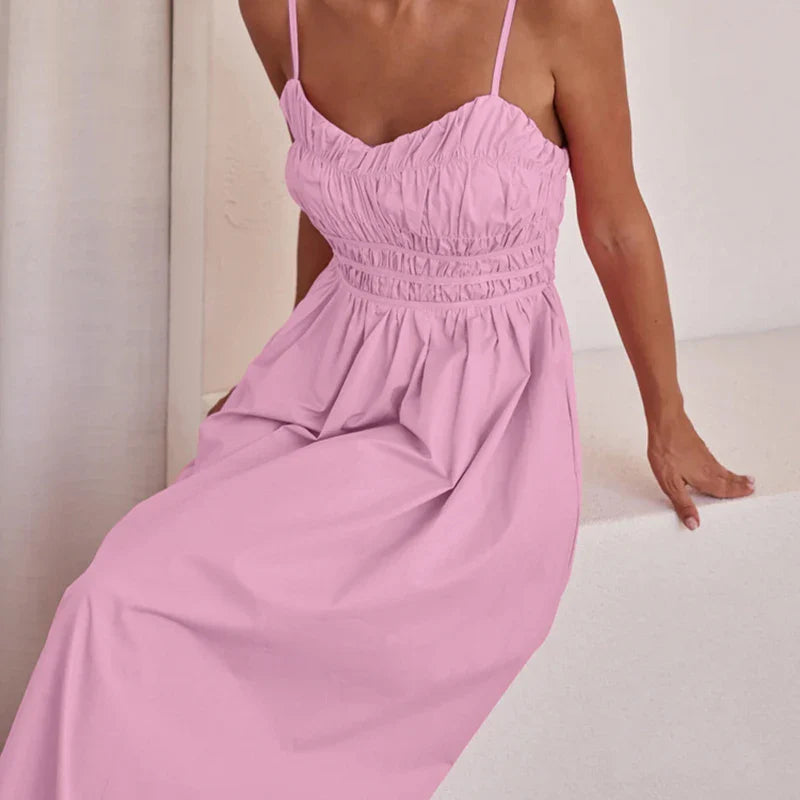 V-Neck Sleeveless Backless High Waist Maxi Dress