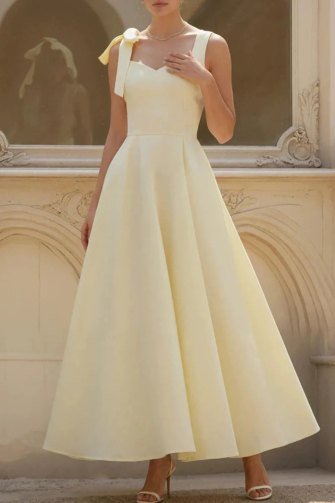 Sleeveless Slim Pleated Tie Up High Waist Maxi Dress