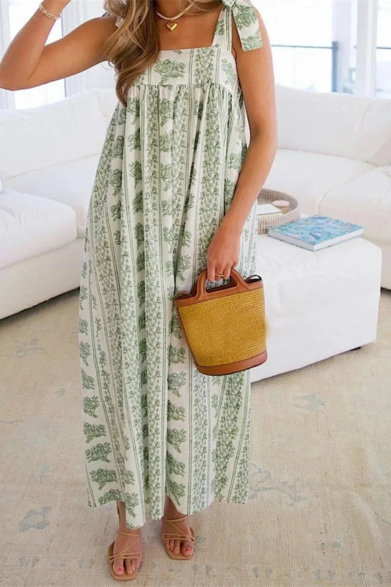 Sleeveless Shoulder Strap Loose Maxi Dress