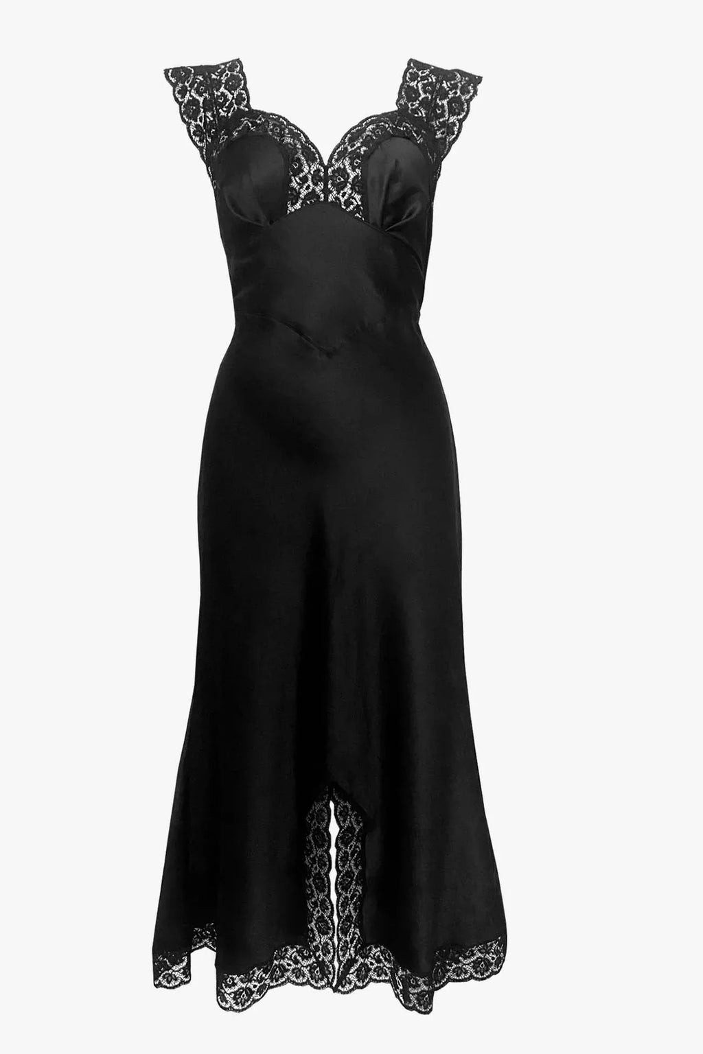 Elegant Lace Slit Loose Pleated Backless Sleeveless Midi Dress
