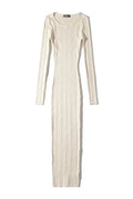 Long Sleeve Slim High Waist Patchwork Midi Dress