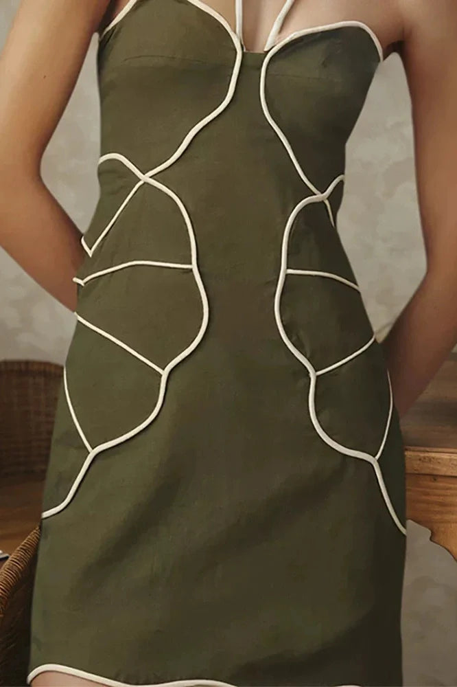 Elegant Hollow Out Slim Sleeveless Backless Mini Dress