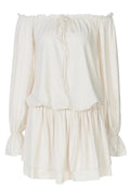 Elegant Off-Shoulder Strapless Lantern Sleeve Mini Dress