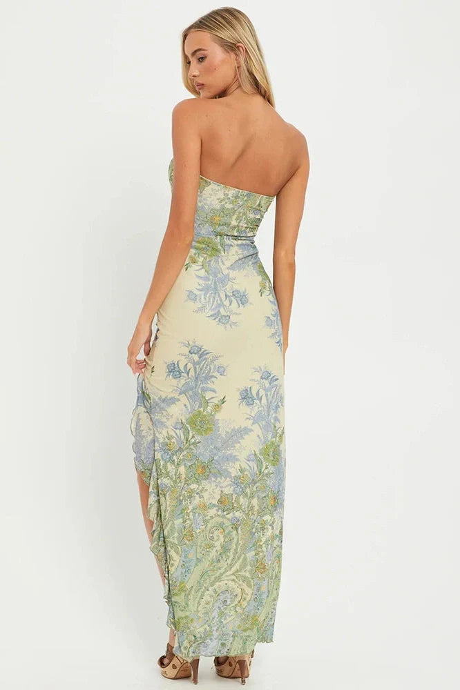 Strapless Off-shoulder Sleeveless Backless Maxi Dress
