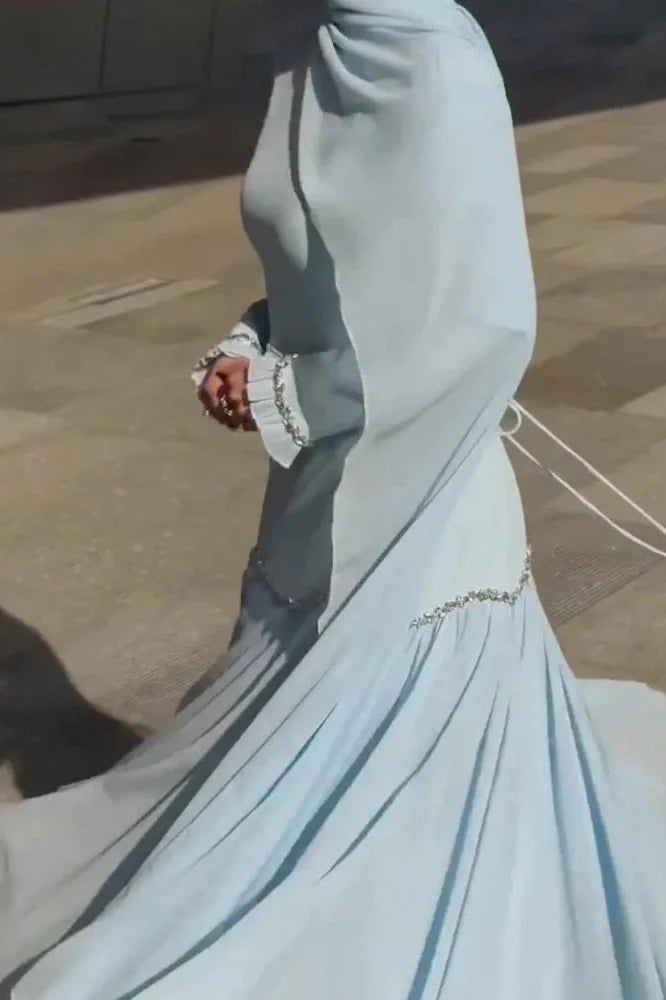 Elegant O-Neck Slim Long Sleeve Maxi Dress