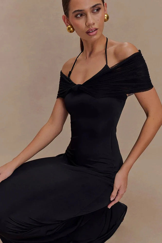 Off-Shoulder Strapless Sleeveless Backless Maxi Dress