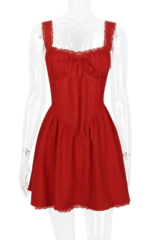Elegant Spaghetti Strap Strapless Backless A-line Mini Dress