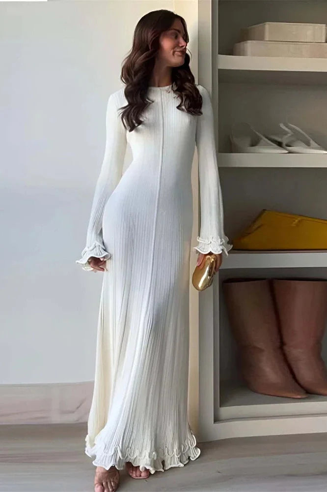 Lace-Up Patchwork Loose Maxi Dress