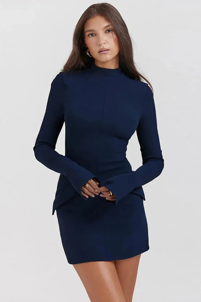 Elegant Long Sleeve Bodycon Mini Dress