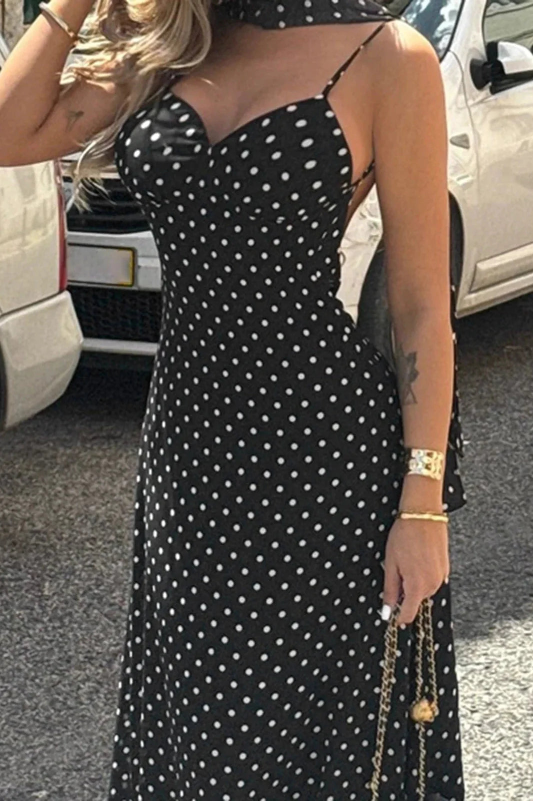 Spaghetti Strap Slim Fit Deep V Neck Maxi Dress