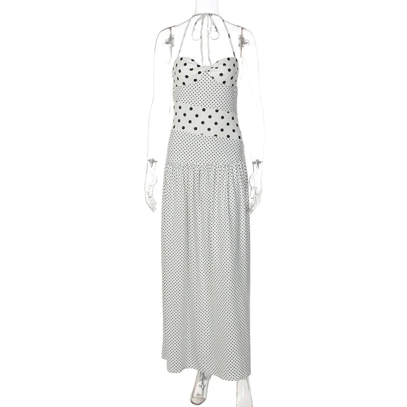 Elegant Pleated Backless Maxi Dress