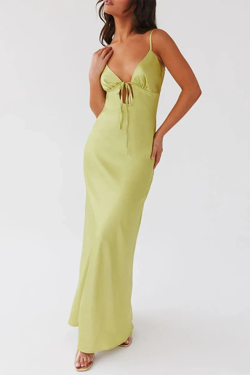 Sleeveless Tie-Up Backless Maxi Dress