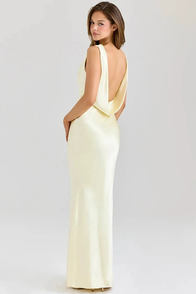 Elegant Backless Sleeveless High Waist Maxi Dress
