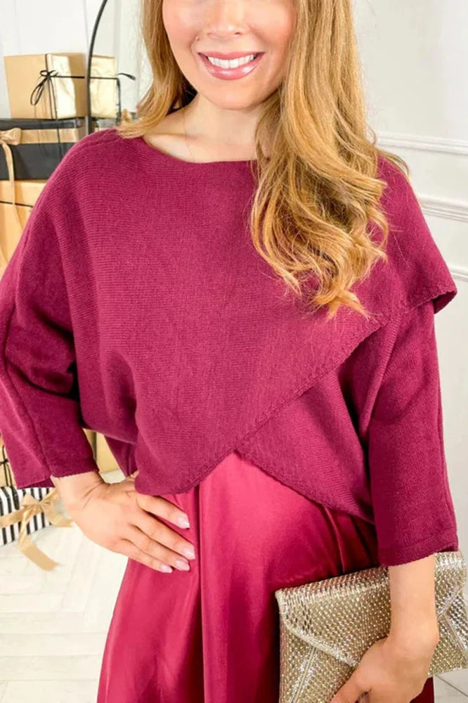 Elegant O-Neck Knitted Maxi Dress