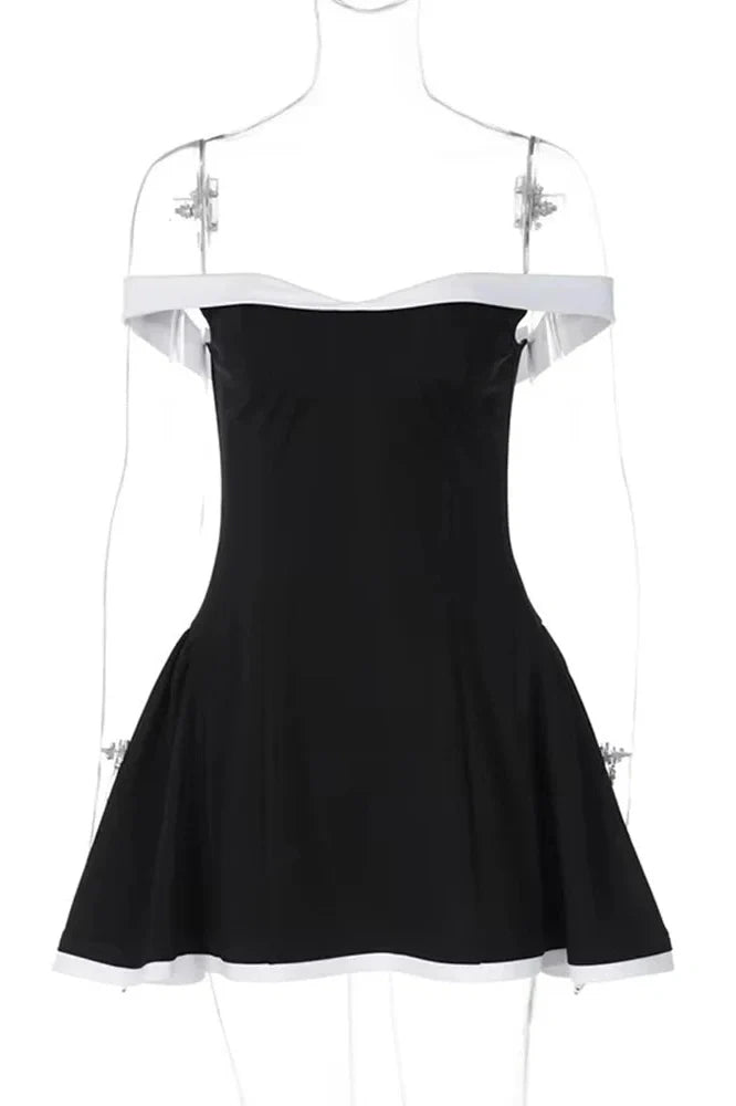 Elegant Slim Backless Off-Shoulder Mini Dress