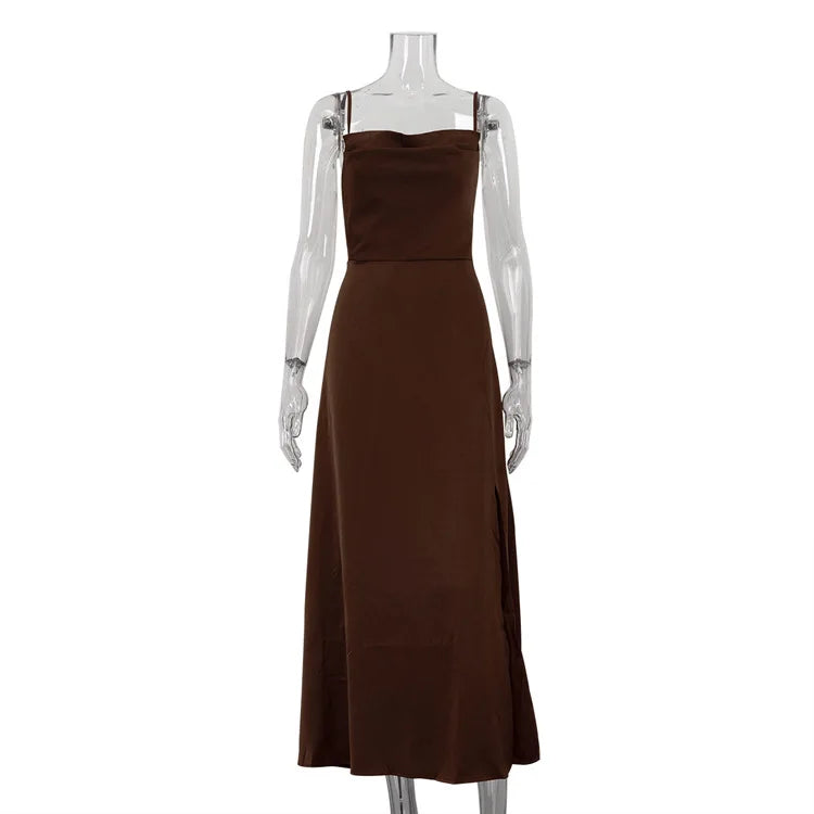 Lace-Up Sleeveless Backless Slim Maxi Dress