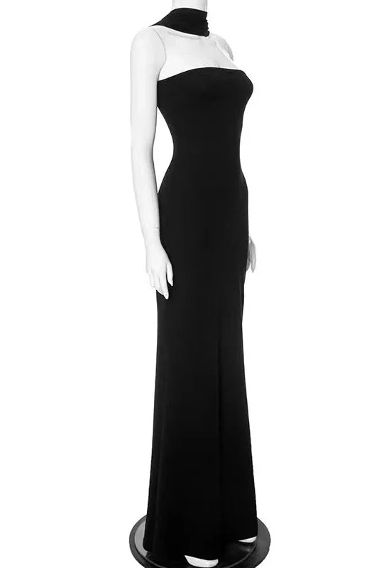 Elegant Off Shoulder Slim Strapless High Waist Maxi Dress