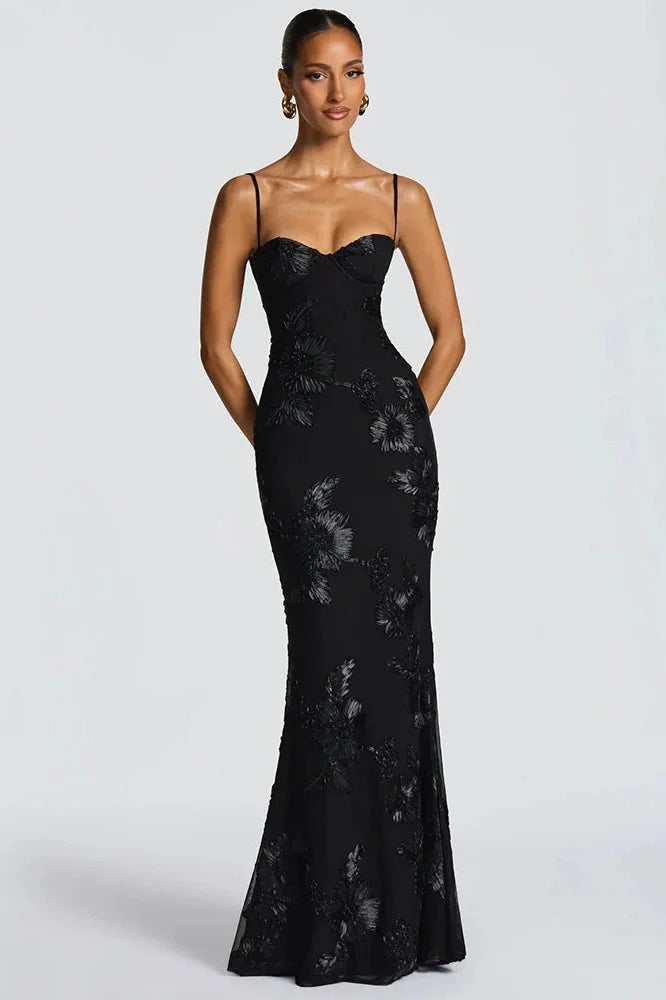 Spaghetti Strap Backless Sleeveless Bodycon Maxi Dress