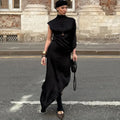One Shoulder Sleeve Loose Irregular Maxi Dress