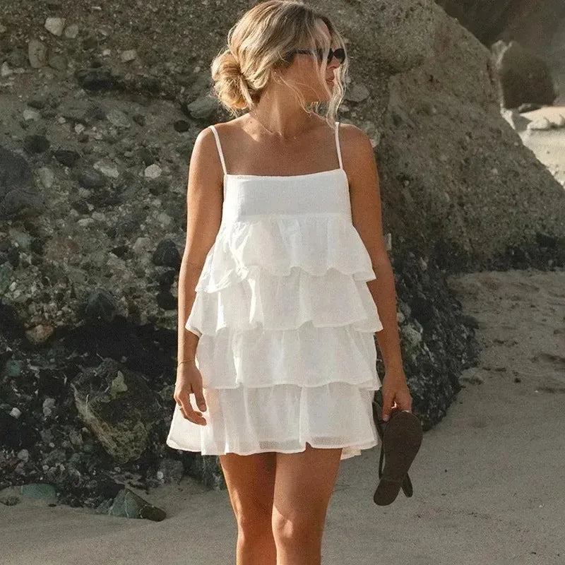 Elegant Backless Patchwork Mini Dress