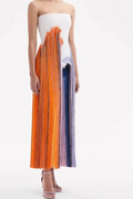 Printed Sleeveless Backless High Waist Split Maxi Dress