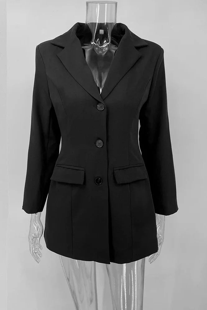 Elegant High Waist V-Neck Long Sleeve Bodycon Mini Dress