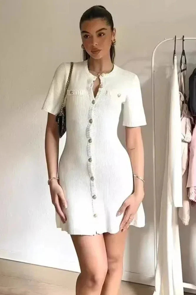 Elegant Knitted Slim Mini Dress
