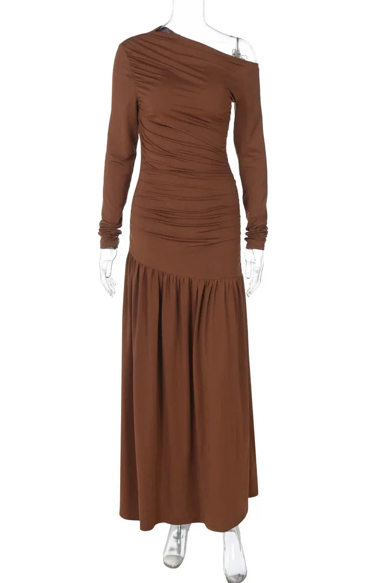 Elegant Slim Long Sleeve Maxi Dress