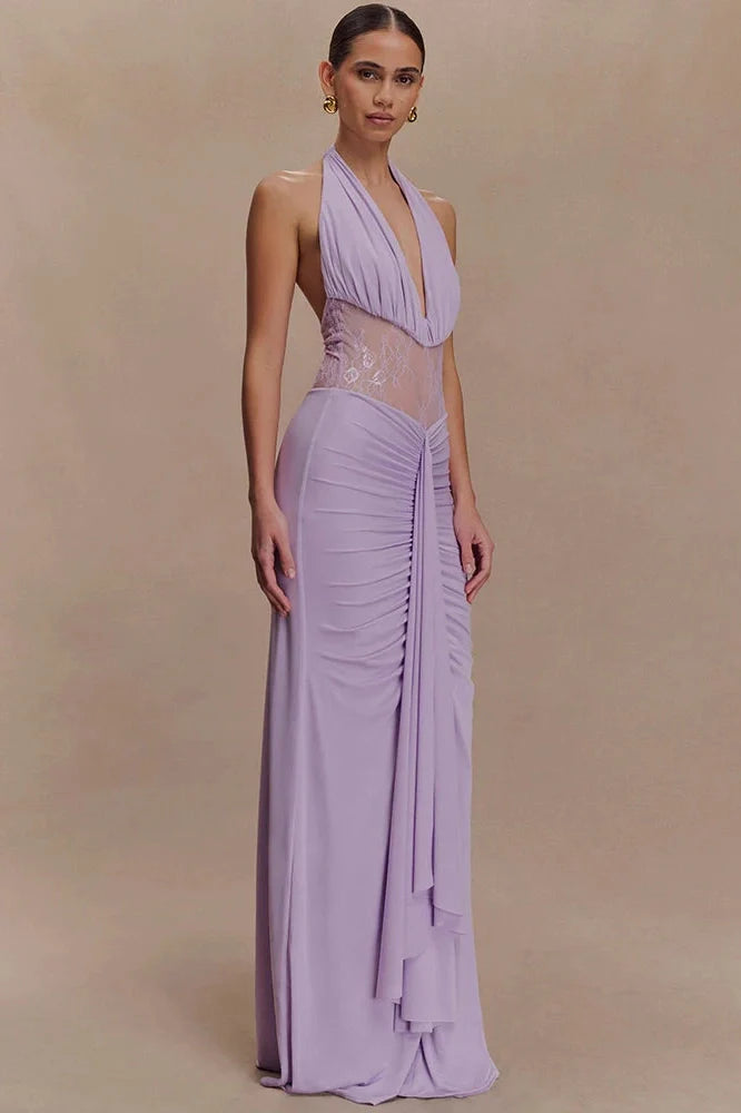 Backless See Through Sleeveless Bodycon Maxi Dress