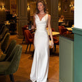 V Neck Backless Sleeveless Straps Maxi Dress