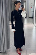Elegant Patchwork Slim Maxi Dress