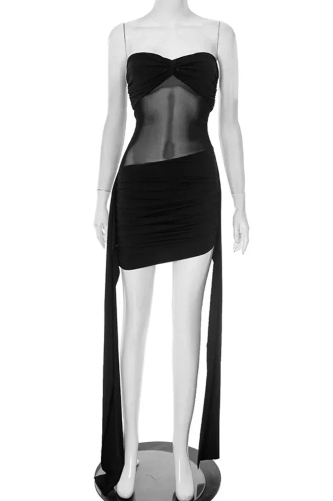 Off-Shoulder Strapless Sleeveless Backless Mini Dress