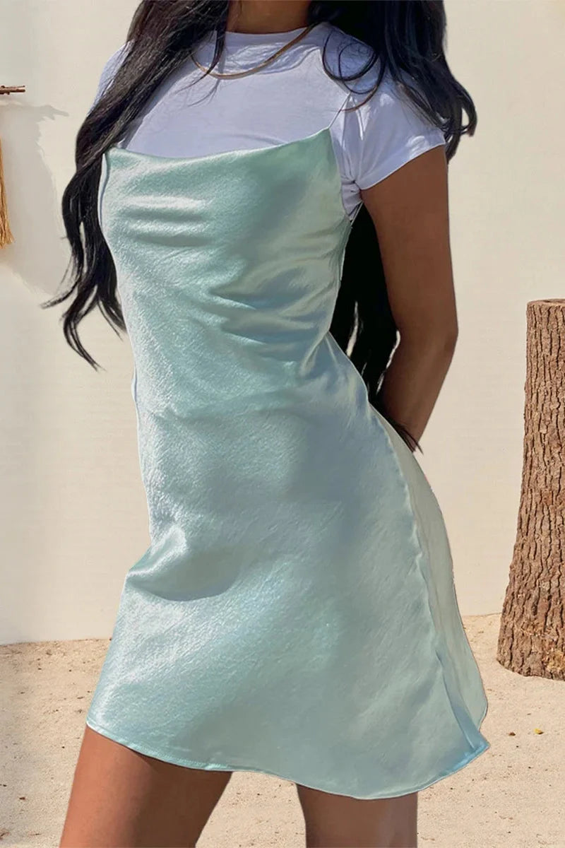Sleeveless Spaghetti Strap Mini Dress