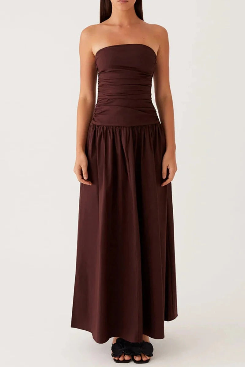 Backless Sleeveless Strapless Maxi Dress