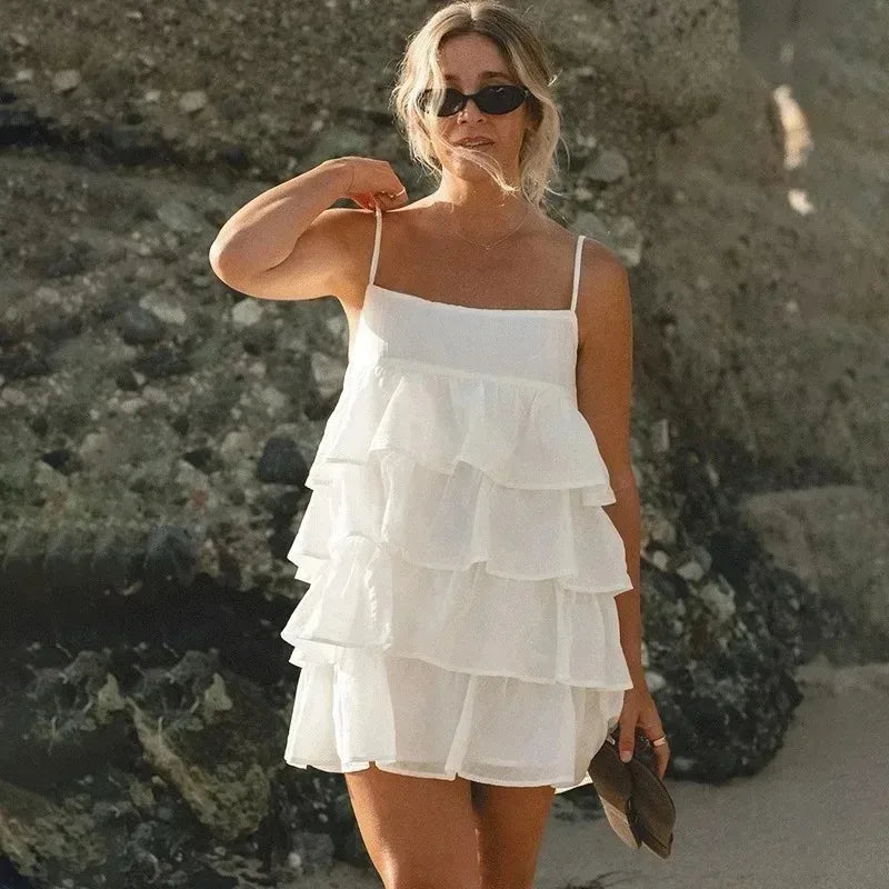 Elegant Backless Patchwork Mini Dress