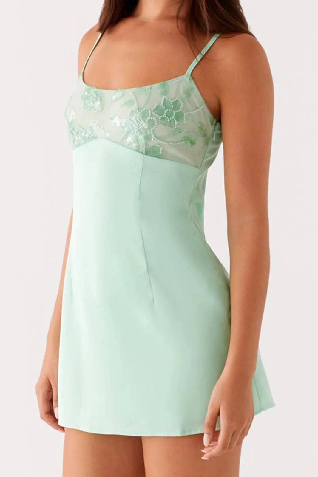 Square Neck Spaghetti Strap Mini Dress
