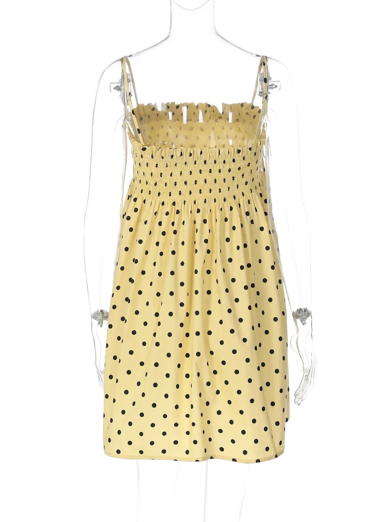 Loose Polka Dot Lace Up Sleeveless Mini Dress