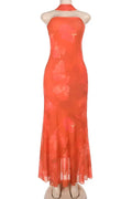 Strapless Printed Bodycon High Waist Sleeveless Maxi Dress