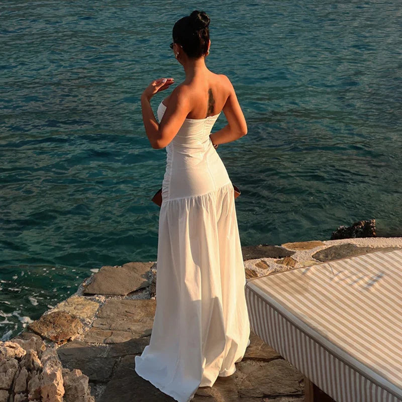 Strapless Sleeveless Bodycon Maxi Dress