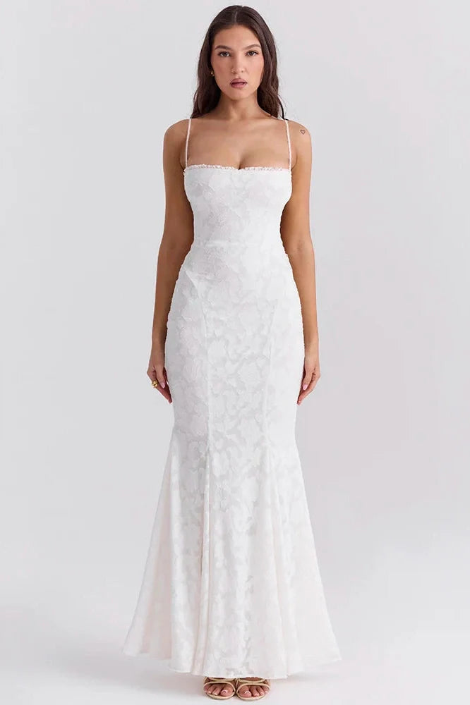 Backless Lace-up Spaghetti Strap Sleeveless Maxi Dress
