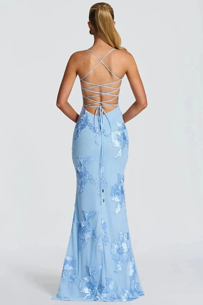 Spaghetti Strap Backless Sleeveless Bodycon Maxi Dress