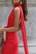 Hollow Out Sleeveless Backless Maxi Dress