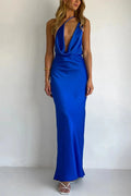 Hollow Out Backless High Waist Slim Maxi Dress