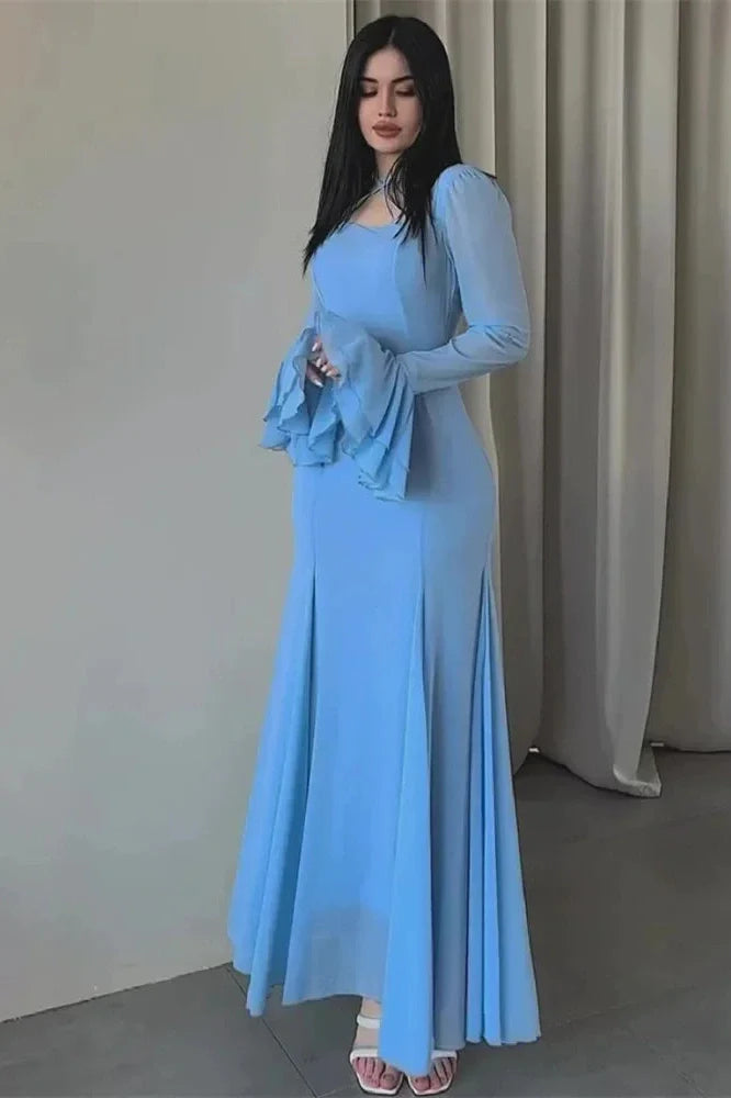 Patchwork Slim High Waist Maxi Dress