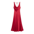 V Neck Lace Up Backless Sleeveless Maxi Dress