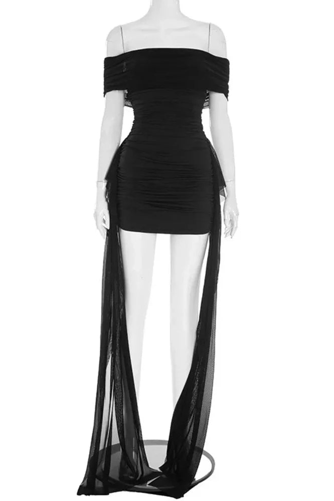 Off-Shoulder Strapless Sleeveless Backless Mini Dress