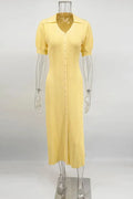 Elegant Short Sleeves Loose Maxi Dress