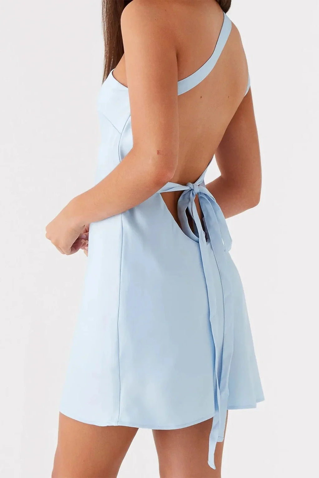 Sleeveless One Shoulder Printed Mini Dress